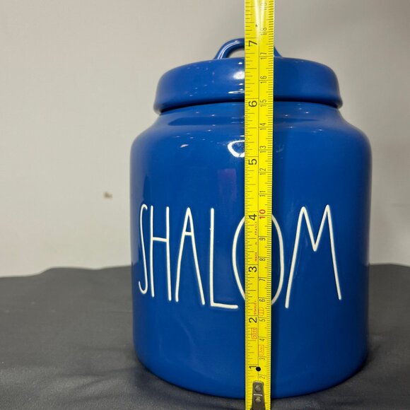 Rae Dunn Cookie Jar SHALOM Canister Hanukkah Artisan Collection 8 Inches - Picture 2 of 11
